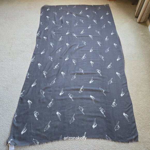 NWT Beck Sondergaard Wool/Silk Sparrow Scarf LIghtweight Bird - Picture 11 of 11